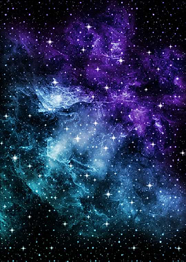 Purple Teal Galaxy Nebula