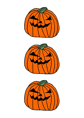 Three Spooky Pumpkins