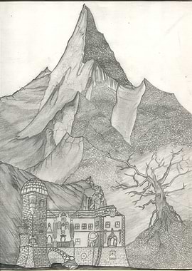 A mountain and castle nhb