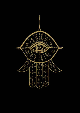 Hamsa Hand Gold 1