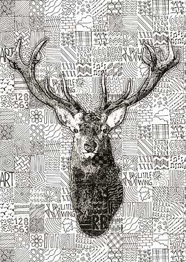 Deer doodle mosaic