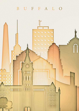 Buffalo New York Skyline