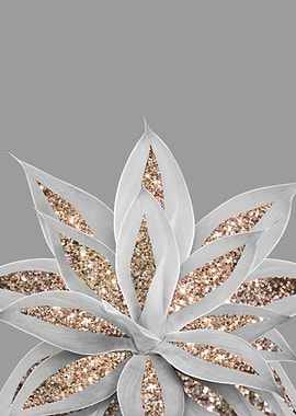 Gray Agave Gold Glitter 1