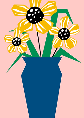 Yellow Flowers In A Vase