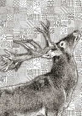 Deer doodle mosaic