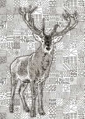 Deer doodle mosaic