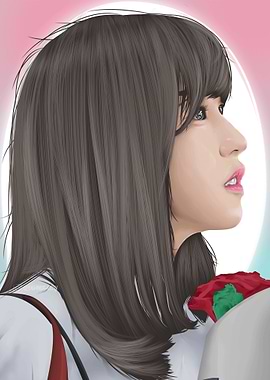 Myoui Mina Cartoon Poster