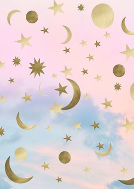 Pastel Starry Moon Dream 1