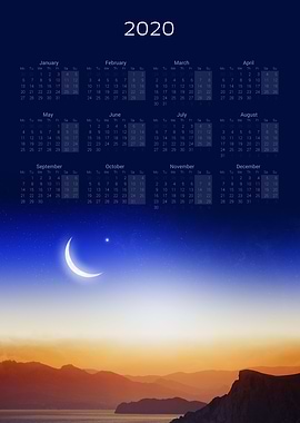 Calendar 2020 — Moon 1
