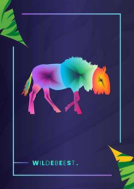 Wildebeest line art