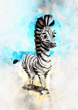 zebra watercolor