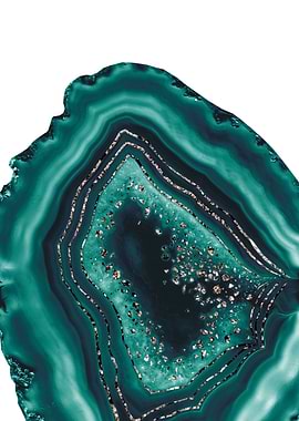 Teal Agate Rose Glitter 1