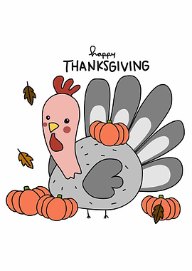 Turkey and pumpkin autumn