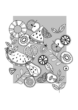 Scandi Fruit Bowl BW