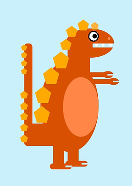 Kids Orange Dinosaur