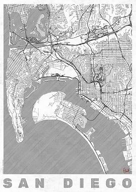 San Diego Map Line