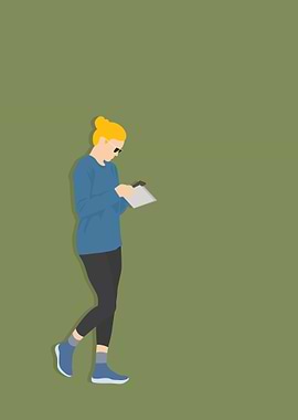 hipster girl walk with pla