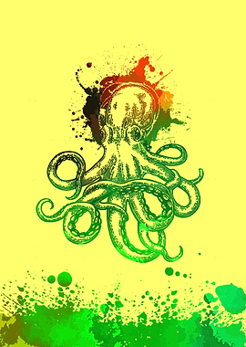 octopus amazing watercolor