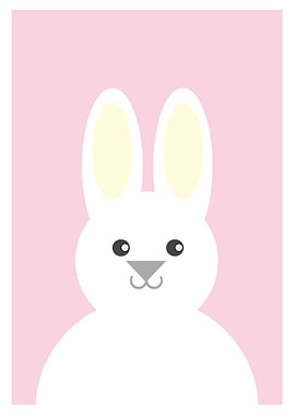 White Bunny On Pink