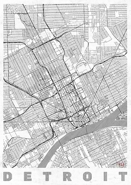 Detroit Map Line