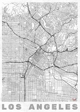 Los Angeles Map Line
