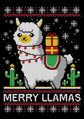 Merry llamas christmas