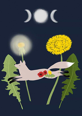 Leaping Fox Folk Art