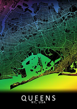 Queens NY USA City Map