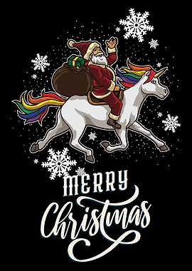 Santa Rides A Unicorn
