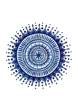 Blue Watercolor Mandala