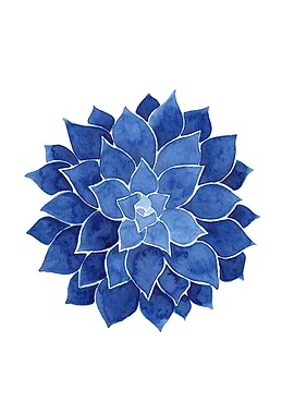 Blue Succulent Painting