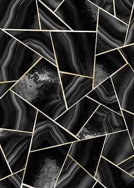 Black Agate Gold Geo 4