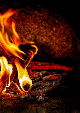 Live Fire In A Stove Right