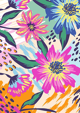 Balinese Flower Batik Art