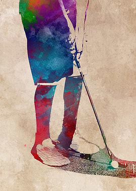 Golfing sport art