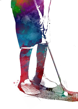 Golfing sport art