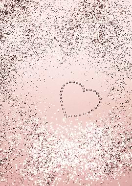 ROSE GOLD Glitter Heart 5