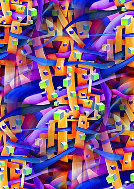 Vivid Geometric Abstract