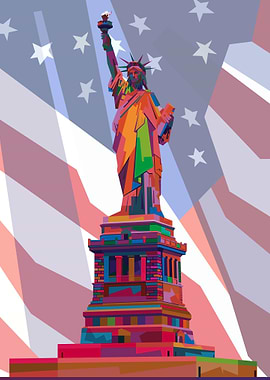 Liberty Statue in Pop Art