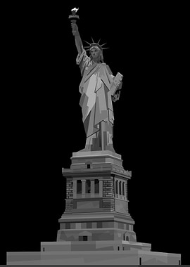 Liberty Statue BW