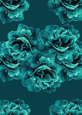 Turquoise Peony Flower 1