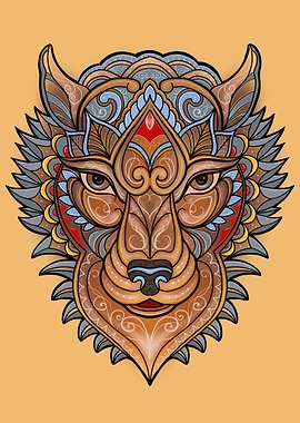 Ornamental wolf head