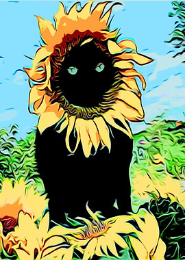 Sun Flower Cat