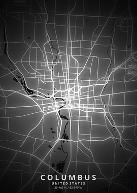 Columbus Map Posters