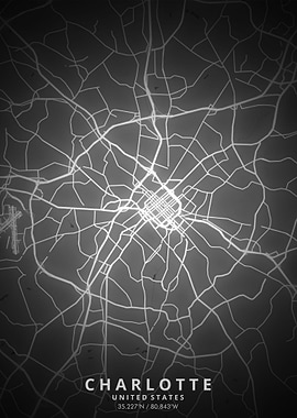 Charlotte Map Posters