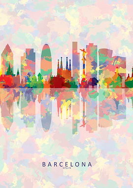 Barcelona Spain Skyline