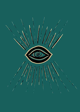 Evil Eye Gold Black Teal 1