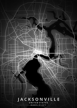 Jacksonville Map Posters