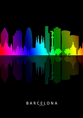 Barcelona Spain Skyline