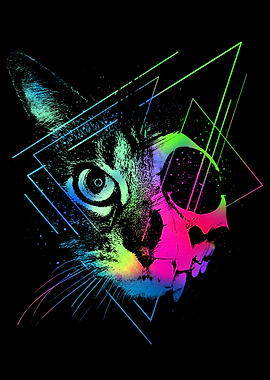 Skull face cat